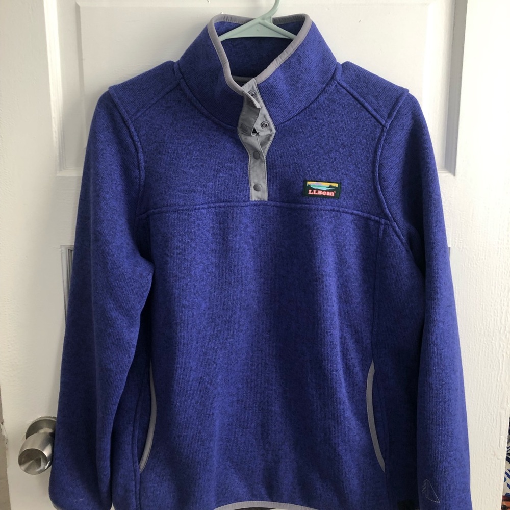 Royal blue half button Henley style sweatshirt from L.L.Bean